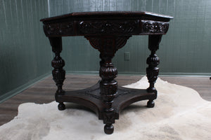 English Oak Handcarved Center Table c.1890