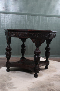 English Oak Handcarved Center Table c.1890