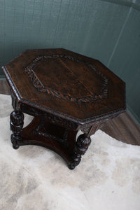 English Oak Handcarved Center Table c.1890