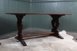 English Oak Trestle Table c.1900