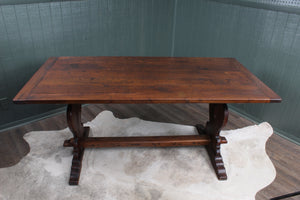 English Oak Trestle Table c.1900