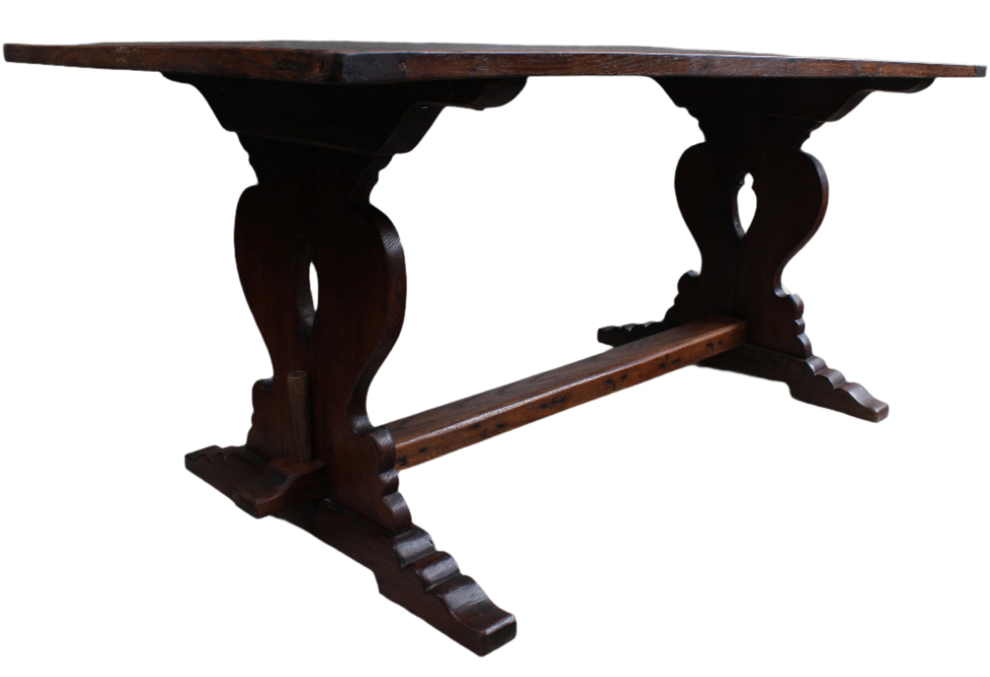 English Oak Trestle Table c.1900