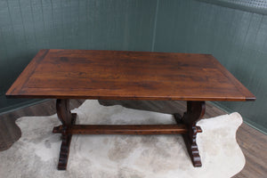 English Oak Trestle Table c.1900