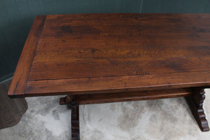 English Oak Trestle Table c.1900