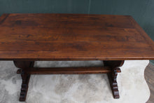 Load image into Gallery viewer, English Oak Trestle Table c.1900