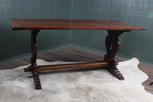 Load image into Gallery viewer, English Oak Trestle Table c.1900