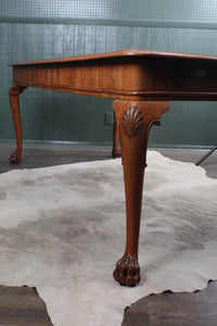 English Walnut Paw Footed Table c.1940