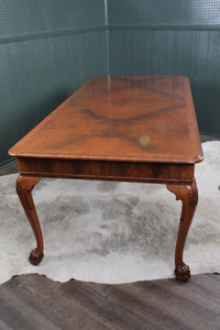 English Walnut Paw Footed Table c.1940