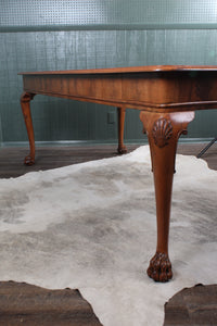 English Walnut Paw Footed Table c.1940