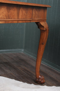 English Walnut Paw Footed Table c.1940