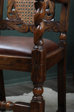 Load image into Gallery viewer, French Carved Oak Caned Chairs set of 6 c.1900