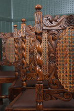 Load image into Gallery viewer, French Carved Oak Caned Chairs set of 6 c.1900