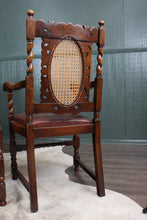 Load image into Gallery viewer, French Carved Oak Caned Chairs set of 6 c.1900