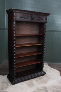 French Carved Oak Bookcase c.1890