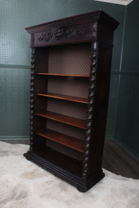 French Carved Oak Bookcase c.1890