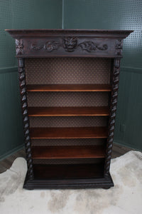 French Carved Oak Bookcase c.1890