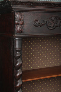 French Carved Oak Bookcase c.1890