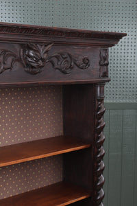 French Carved Oak Bookcase c.1890