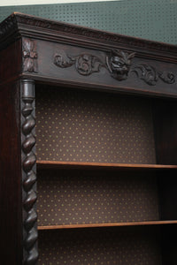 French Carved Oak Bookcase c.1890