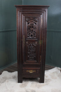 French Oak Heavily Carved Cupboard c.1890