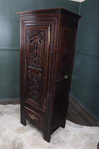 French Oak Heavily Carved Cupboard c.1890