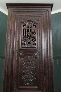 French Oak Heavily Carved Cupboard c.1890