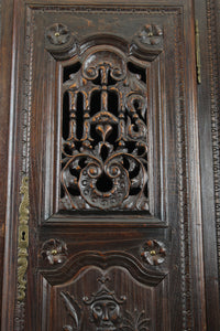 French Oak Heavily Carved Cupboard c.1890