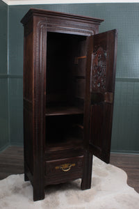 French Oak Heavily Carved Cupboard c.1890