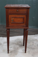 Load image into Gallery viewer, French Oak Marble Top Chevet c.1890