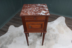 French Oak Marble Top Chevet c.1890