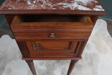 Load image into Gallery viewer, French Oak Marble Top Chevet c.1890