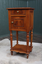 Load image into Gallery viewer, French Fruitwood Marble Topped Chevet c.1890