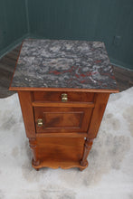 Load image into Gallery viewer, French Fruitwood Marble Topped Chevet c.1890