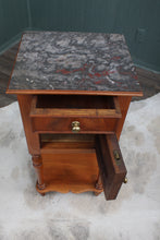 Load image into Gallery viewer, French Fruitwood Marble Topped Chevet c.1890