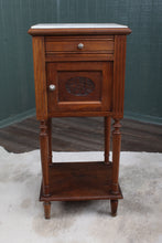 Load image into Gallery viewer, French Oak Marble Top Chevet c.1890