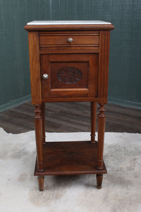 French Oak Marble Top Chevet c.1890