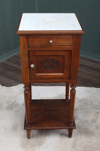 French Oak Marble Top Chevet c.1890