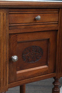 French Oak Marble Top Chevet c.1890