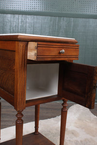 French Oak Marble Top Chevet c.1890