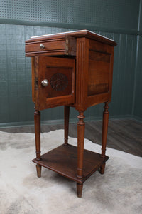 French Oak Marble Top Chevet c.1890