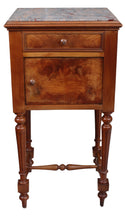 Load image into Gallery viewer, French Fruitwood Marbletop Chevet c.1890