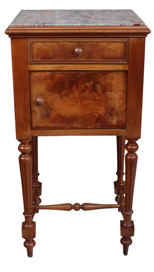 French Fruitwood Marbletop Chevet c.1890