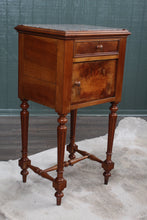 Load image into Gallery viewer, French Fruitwood Marbletop Chevet c.1890