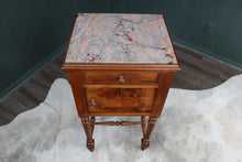 Load image into Gallery viewer, French Fruitwood Marbletop Chevet c.1890