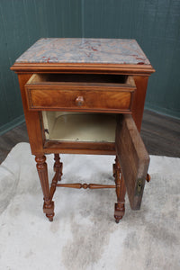 French Fruitwood Marbletop Chevet c.1890