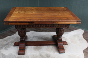 English Oak Drawleaf Table c.1900