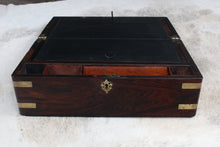 Load image into Gallery viewer, English Rosewood and Brass Banded Writing Box c.1880