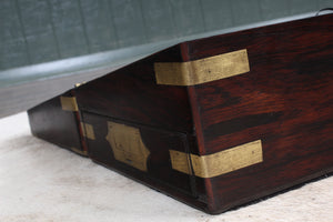 English Rosewood and Brass Banded Writing Box c.1880