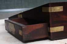 Load image into Gallery viewer, English Rosewood and Brass Banded Writing Box c.1880