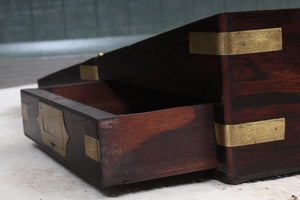 English Rosewood and Brass Banded Writing Box c.1880